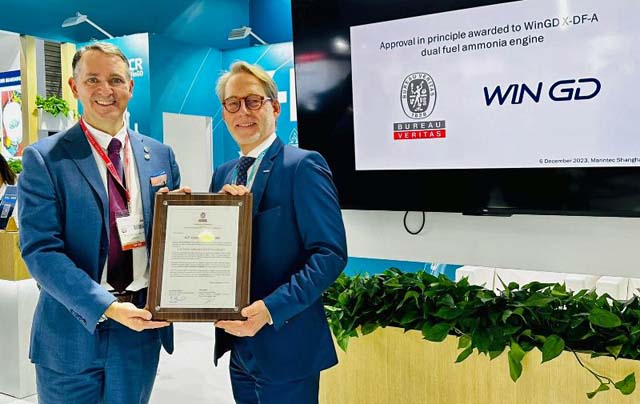 WinGD received BV AiP for ammonia fuel (WnGD/Wake)