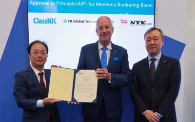 NYK RECEIVES AiP FOR SHIP-TO-SHIP AMMONIA BUNKERING BOOM