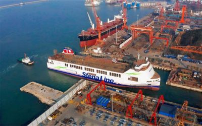 STENA’s FIRST NewMax METHANOL-HYBRID RO-RO FLOATED OUT