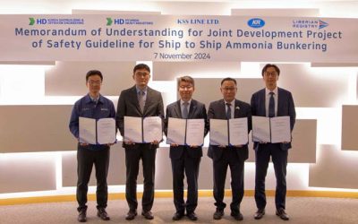 KR, HD KSOE, HD HHI, KSS LINE, AND LIBERIAN REGISTRY COLLABORATE ON AMMONIA BUNKERING