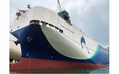 MITSUBISHI LAUNCHES SECOND LNG-FUELLED RO-RO SHIP